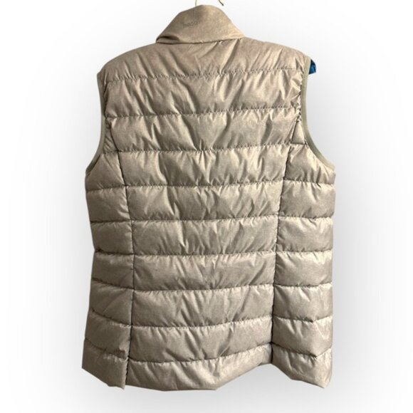 Eddie Bauer 650 fill Woman’s Light Grey Cirruslite Down Feather full zip Vest L - Picture 3 of 7